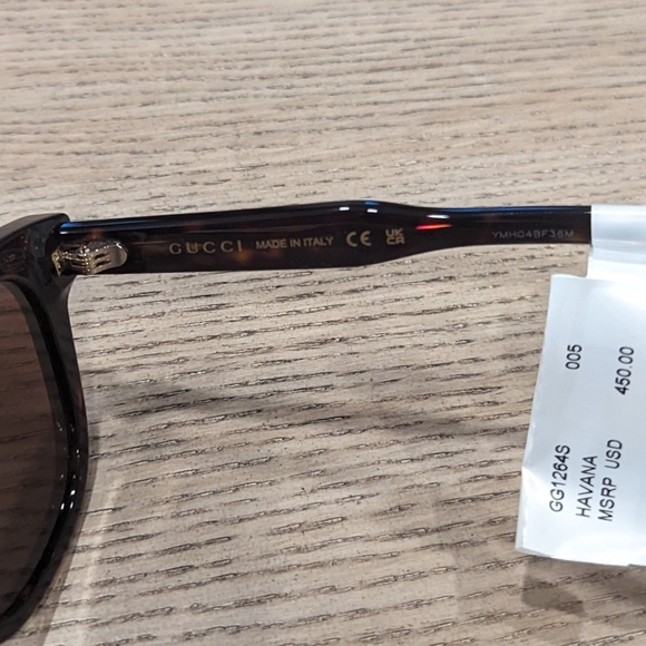 Mens Authentic GUCCI "Decor" 52mm Square Sunglasses Havana Brown - Picture 3 of 5